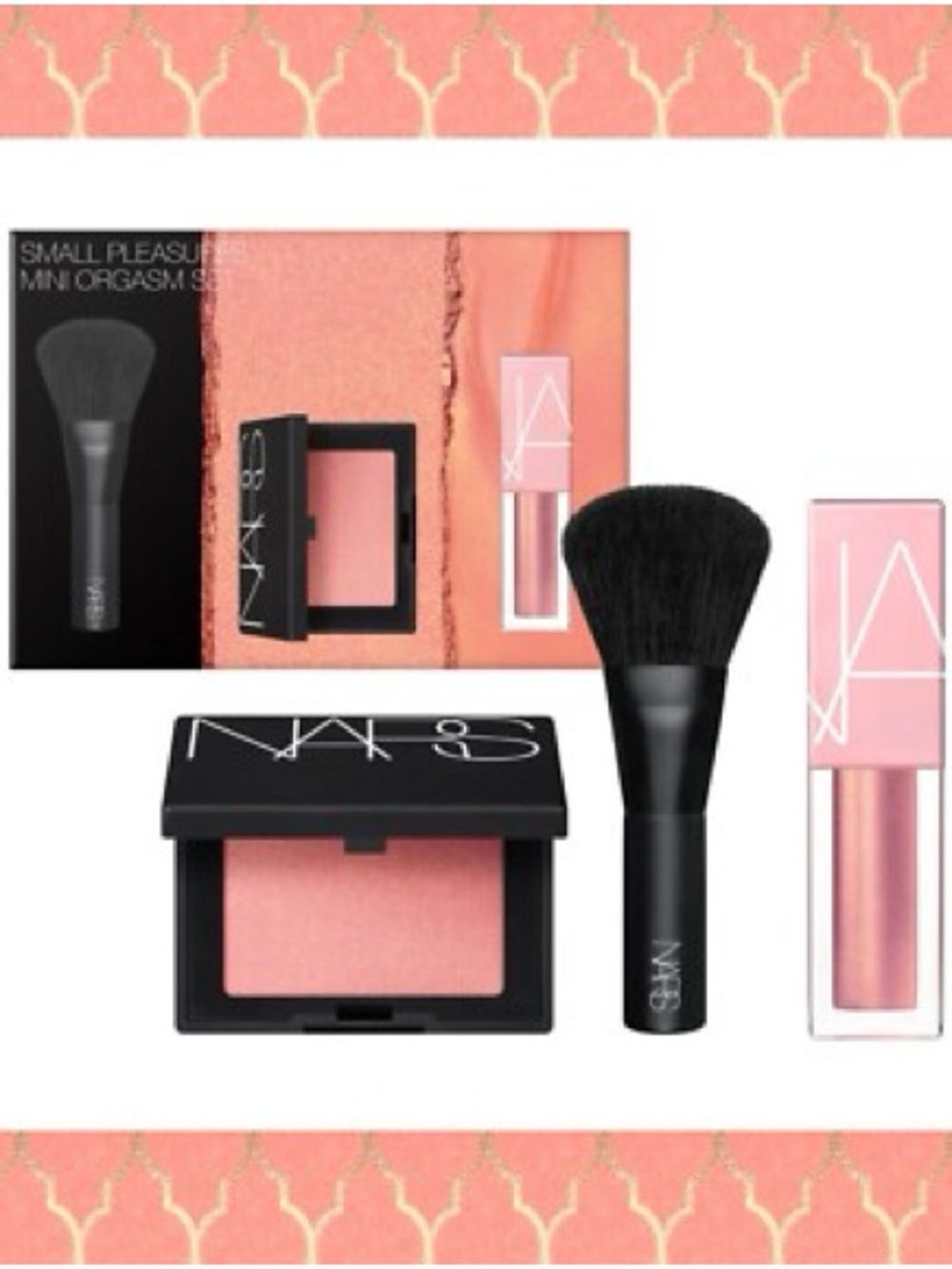 NARS Mini Orgasm Pink Blush & Lip Gloss Set with Brush